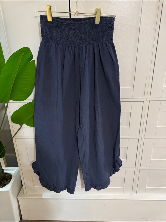 Cupshe Other - Cupshe Navy Blue Smocked Waist Swim Coverup Pants
